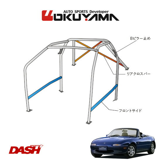 OKUYAMA オクヤマ DASH ロールバー スチール製 ロードスター NA6CE/NA8C [10P/No.20/2名] ダッシュボード貫通タイプ ※個人宅への配送不可、送料注意