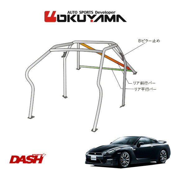 OKUYAMA オクヤマ DASH ロールバー スチール製 GT-R R35 [8P/No.10/2名] ダッシュボード逃げタイプ ※個人宅への配送不可、送料注意