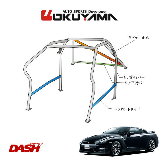 OKUYAMA オクヤマ DASH ロールバー スチール製 GT-R R35 [10P/No.13/2名] ダッシュボード逃げタイプ ※個人宅への配送不可、送料注意