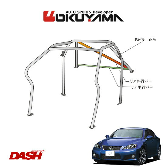 OKUYAMA オクヤマ DASH ロールバー スチール製 レクサス IS-F USE20 [8P/No.10/2名] ダッシュボード逃げタイプ ※個人宅への配送不可、送料注意