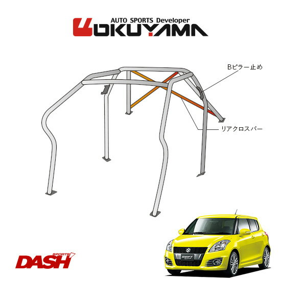 OKUYAMA オクヤマ DASH ロールバー スチール製 スイフトスポーツ ZC32S [8P/No.11/2名] ダッシュボード逃げタイプ ※個人宅への配送不可、送料注意