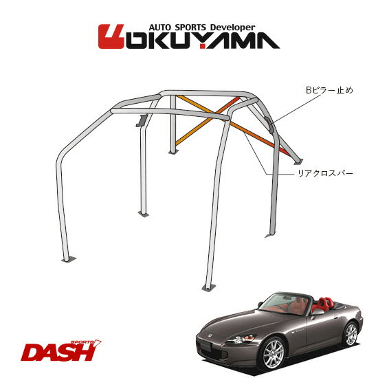 OKUYAMA オクヤマ DASH ロールバー スチール製 S2000 AP1/AP2 [8P/No.11/2名] ダッシュボード貫通タイプ ※個人宅への配送不可、送料注意