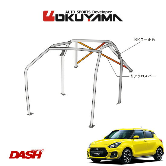 OKUYAMA オクヤマ DASH ロールバー スチール製 スイフトスポーツ ZC33S [8P/No.11/2名] ダッシュボード貫通タイプ ※個人宅への配送不可、送料注意