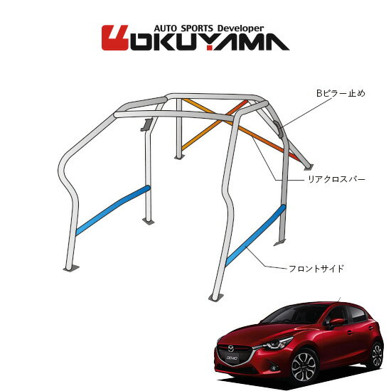 OKUYAMA オクヤマ DASH ロールバー スチール製 デミオ DJ5FS/DJLFS [10P/No.20/2名] ダッシュボード逃げタイプ ※個人宅への配送不可、送料注意