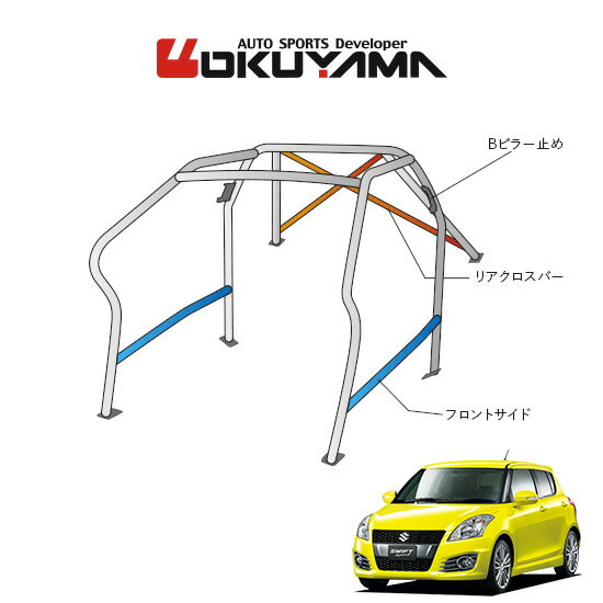 OKUYAMA オクヤマ DASH ロールバー スチール製 スイフトスポーツ ZC32S [10P/No.20/2名] ダッシュボード逃げタイプ ※個人宅への配送不可、送料注意