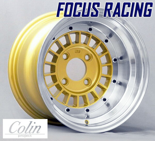 [COLIN PROJECT] 旧車ホイール フォーカスレーシング スポーク GOLD 14×10.0J 4H PCD114.3 -38 4本購入で送料無料