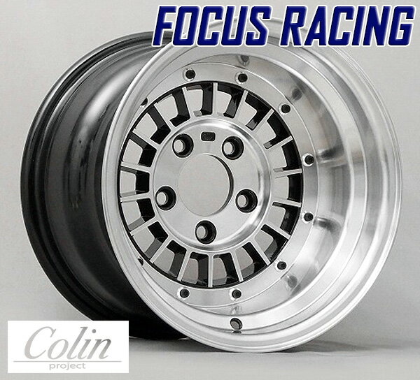COLIN PROJECT 旧車ホイール フォーカスレーシング スポーク BLACK 14×8.0J 5H PCD114.3 -13 4本購入で送料無料