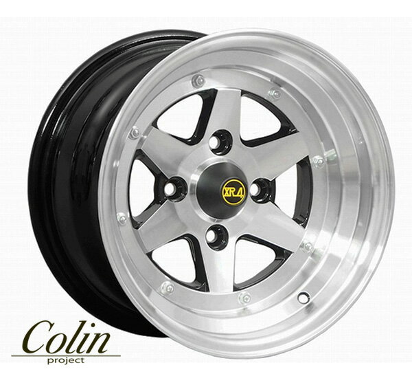 [COLIN PROJECT] 旧車ホイール ロンシャン XR4 ブラックポリッシュ 14×9.0J 4H PCD114.3 -25 4本購入で送料無料