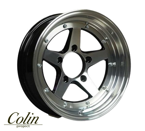 [COLIN PROJECT] ジムニー用ホイール ロンシャン XR4 ブラックポリッシュ 16×5.5J 5H PCD139 -40 ※別途オーバーフェンダー装着必要 4本購入で送料無料