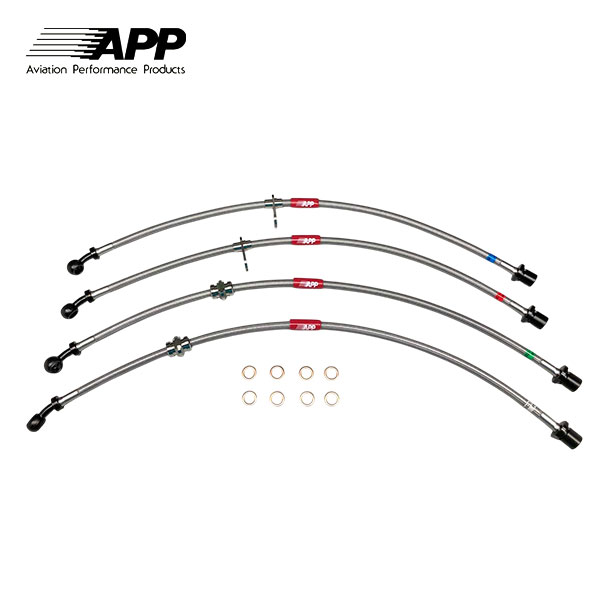 APP ブレーキライン スチールフィッティング インプレッサ GDA フロント4POT・リア2POT