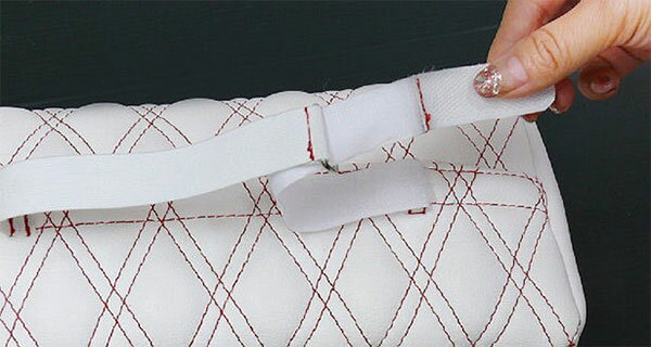 Bellezza ベレッツァ プルミエ ネックパッド ホワイト/レッド 1個 ※シートカバーと同梱不可 ※北海道は送料2000円(税別) 沖縄・離島は要確認