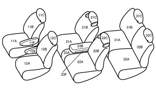 Bellezza ベレッツァ シートカバー エグゼクティブ オールレザー ダイア セレナ C26 FC26 NC26 FNC26 H22/12〜H24/7 8人乗 20G/ハイウェイスターVセレクション 2列目リラックスモード付ヘッドレスト車 2列目センター2点式シートベルト車