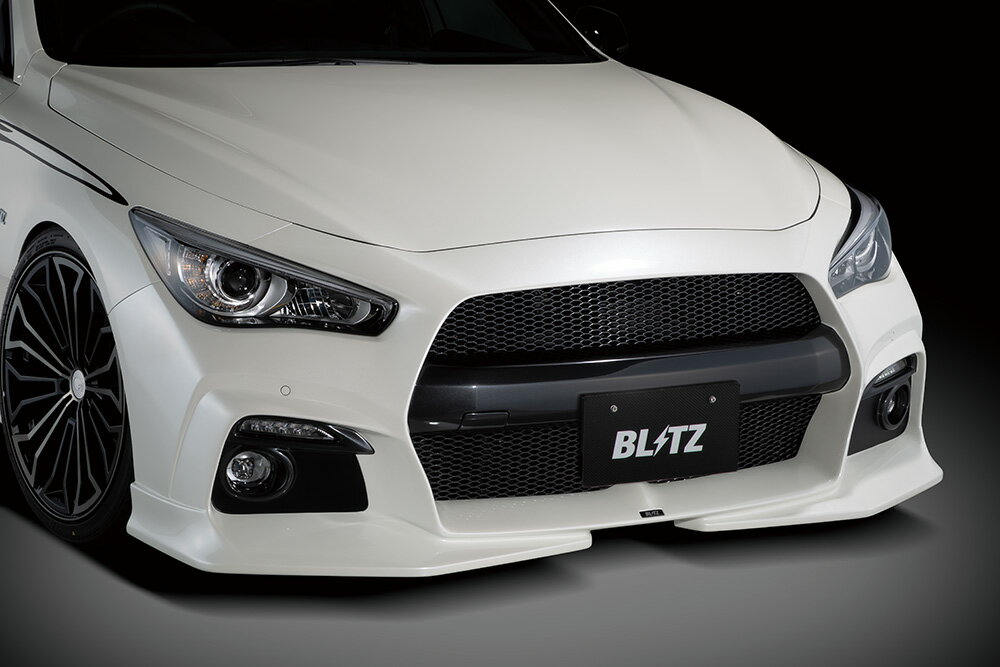 Front Spoiler - BLITZ ブリッツ エアロスピード Rコンセプト フロントバンパースポイラー FRP 未塗装 スカイライン RV37 R1.9〜 VR30DDTT 400R