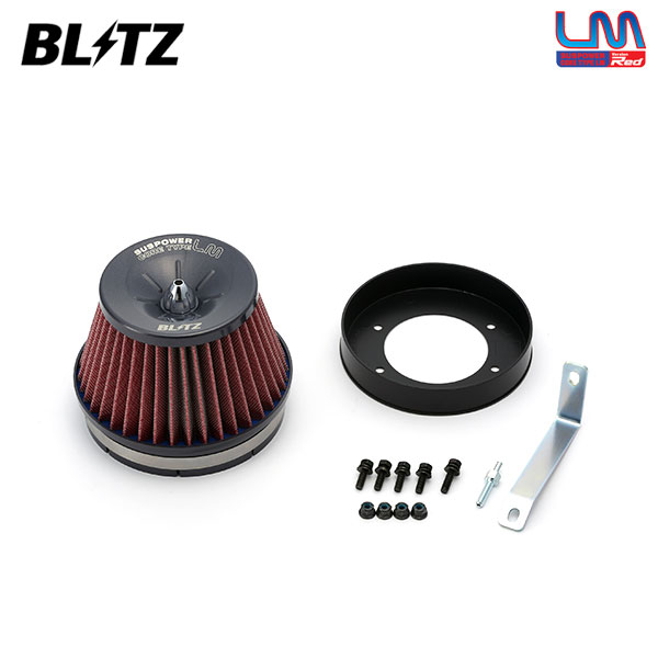 BLITZ ブリッツ サスパワー コアタイプLM レッド エアクリーナー スカイライン ER34 H10.5〜H13.6 RB25DE