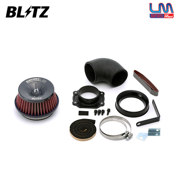 BLITZ ブリッツ サスパワー コアタイプLM レッド エアクリーナー キューブキュービック BGZ11 H15.9〜 CR14DE 寒冷地仕様取付不可