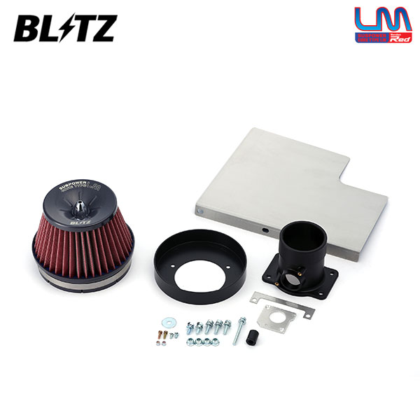 BLITZ ブリッツ サスパワー コアタイプLM レッド エアクリーナー レガシィツーリングワゴン BR9 H21.5〜 EJ25 ターボ