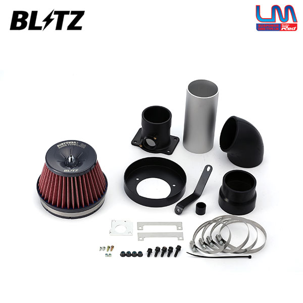 BLITZ ブリッツ サスパワー コアタイプLM レッド エアクリーナー レガシィB4 BL5 H15.6〜H21.5 EJ20 ターボ A-F型共通