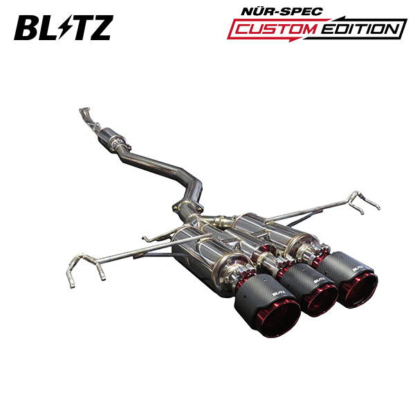 BLITZ ブリッツ マフラー ニュルスペック カスタムエディション カーボンレッド シビック 6BA-FL5 R4.9〜 K20C タイプR 63206C
