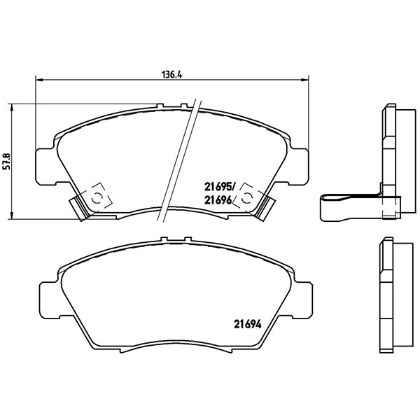 brembo ブレンボ ブラックブレーキパッド フロント用 シビックフェリオ ES2 H12.9〜H17.9 送料:全国一律無料