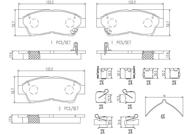 brembo ブレンボ セラミックブレーキパッド フロント用 カリーナ AT192 H4.8〜H8.8 SX 送料:全国一律無料