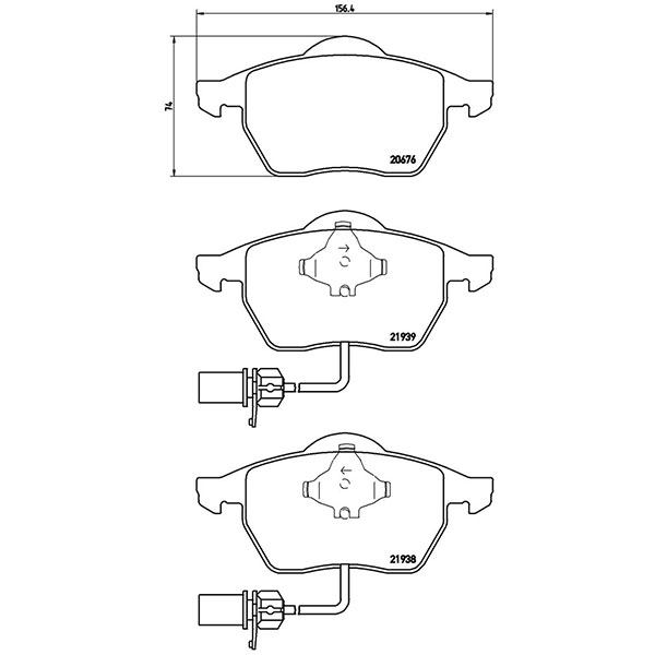 brembo ブレンボ ブラックブレーキパッド 1台分セット アウディ A6アバント (C5) 4BAPSF H11.9〜H13.11 2.4 クワトロ 送料:全国一律無料