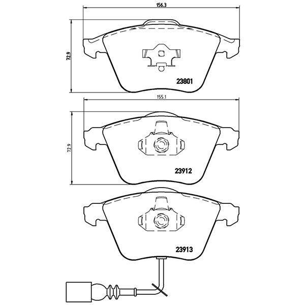 brembo ブレンボ ブラックブレーキパッド フロント用 アウディ TTSクーペ 8JCDLF H20.9〜 ターボ クワトロ 2.0L 送料:全国一律無料