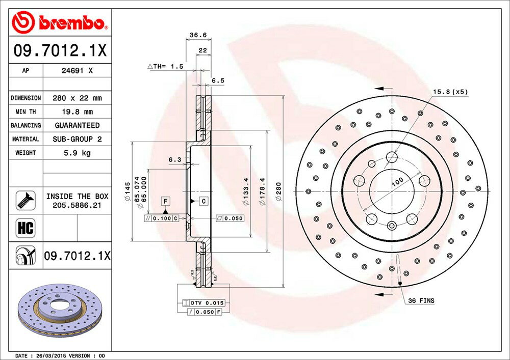 brembo ブレンボ エクストラブレーキローター 1台分セット フォルクスワーゲン ニュービートル 9CBFS H11.9〜H24.4 NA 正規輸入車 1.6L 送料:全国一律無料 3