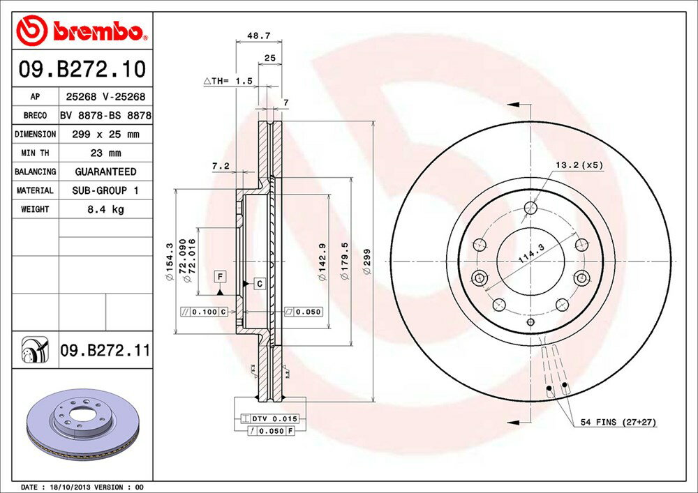 brembo ブレンボ ブレーキローター フロント用 アテンザセダン GHEFP GH5FP GH5AP H20.1〜H24.11 送料:全国一律無料