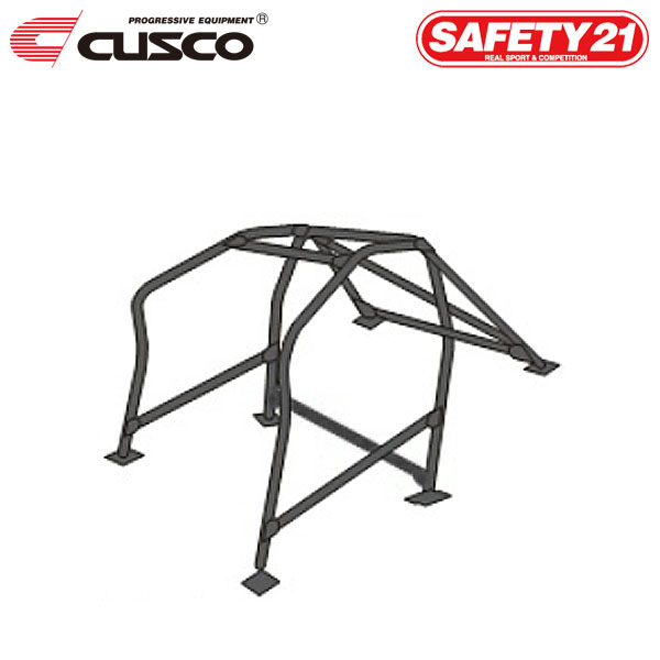 CUSCO クスコ ロールケージ SAFETY21 ワークスタイプ 11点式 定員2名 逃げ シルビア S13 1988年05月〜1991年01月 CA18DE/CA18DET 1.8/1.8T FR サンルーフ無 ※沖縄・離島は着払い ※個人宅発送不可、車屋宛のみ