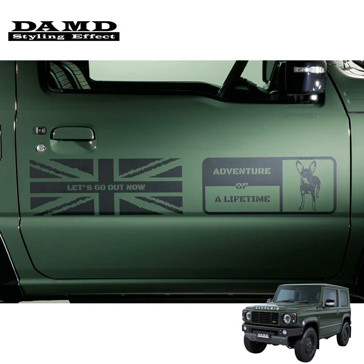 DAMD ダムド 【JIMNY “little D.”】 little D. AOLデカール ジムニー JB64W 2018.7～ 1-4型 個人宅配送不可 離島は要確認