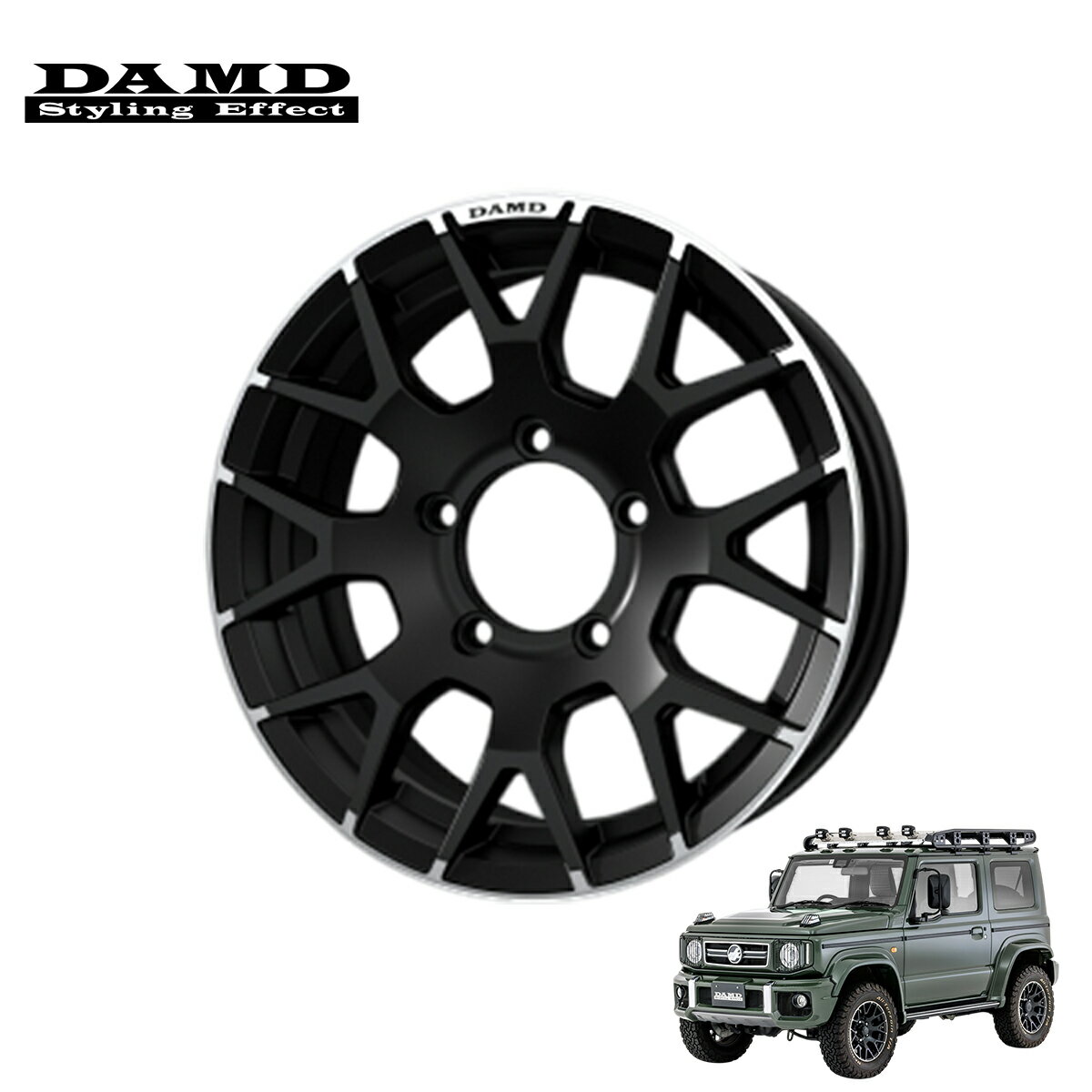 DAMD ダムド 【JIMNY SIERRA “ little G. AVENTURA”】 little G ホイール ( 16×6J -5 ) 単品 ブラック ジムニーシエラ JB74W 2018.7〜 1-4型 個人宅配送不可 離島は要確認