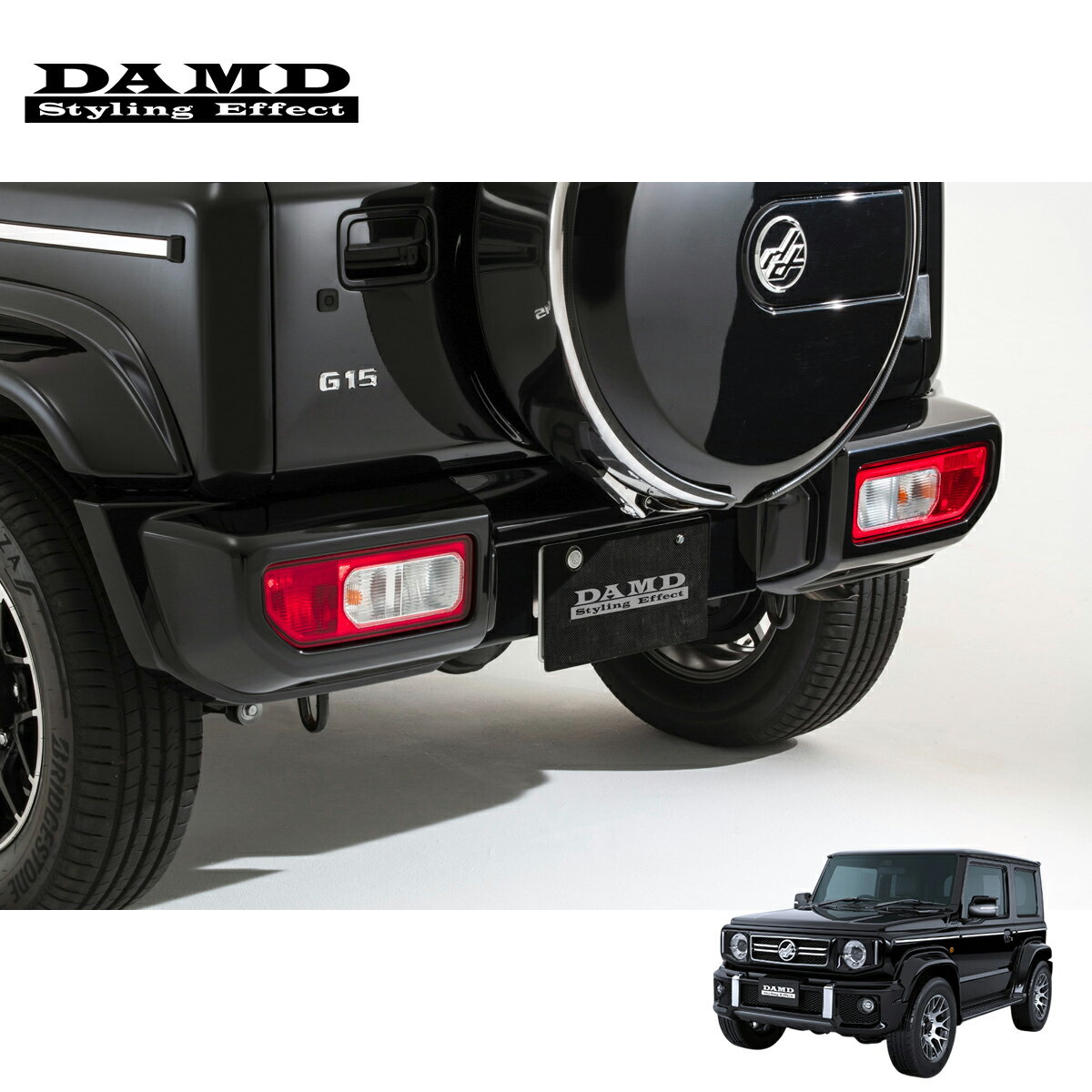 DAMD ダムド 【JIMNY SIERRA “little G. STANDARD”】 純正リアバンパー (純正塗装済品) for SIERRA パーキングセンサー有り ジムニーシエラ JB74W 2018.7～ 1-4型 個人宅配送不可 離島は要確認