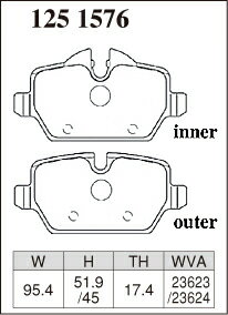 DIXCEL ディクセル ブレーキパッド Mタイプ リア用 BMW 1シリーズ (E87) 120i UF20 H18.1〜H19.5 BMWパフォーマンスブレーキ除く ※北海道・沖縄・離島・同梱時は送料別途