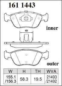 DIXCEL ディクセル ブレーキパッド Xタイプ フロント用 ボルボ V70 R 8B5234AW 8B5244AW H9.7〜H12.3 AWD ※北海道・沖縄・離島・同梱時は送料別途