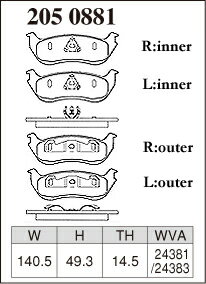 DIXCEL �ǥ������� �֥졼���ѥå� ES �������ȥ饹�ԡ��� �ꥢ�� �ե����� �������ץ����顼 1FMEU74 1FMWU74 H13��H17 4.0/4.6L ���̳�ƻ�����졦Υ�硦Ʊ��������������