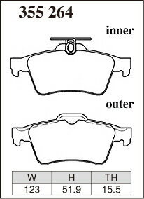 DIXCEL ディクセル ブレーキパッド プレミアムタイプ リア用 ジャガー XJ8/ソブリン(X350/358) J72RA J72RB J72SA J72SB H15.5〜H22.5 V8 3.5/4.2L 車台No.G49701〜 ※北海道・沖縄・離島・同梱時は送料別途