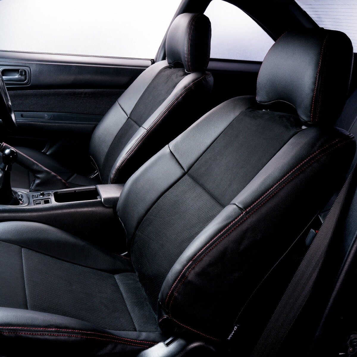 D-MAX シートカバー ブラック×レッド 1台分 シルビア K’s CS14 S14 H5.10～H11.1