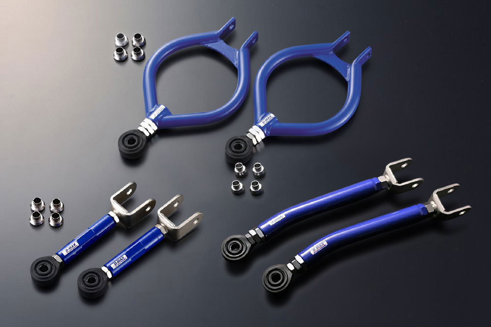 車メーカーNISSANニッサン車種SILVIAシルビア型式PS13年式H3.1～ (1991/01～)品番DMSU034AT3メーカー名CSマーケティングブランド名D-MAXディーマックス品名D1スペック リアアーム 3点セット(Ver2)ピロリアアッパーアームロッド径 22Фロッド厚 6mmピロ外径 39Фピロ内径 14Ф調整方法 ターンバックル式調整ネジピッチ 1.5mm調整幅 40mm付属品 カラー 4個/ピロラバーカバー 2個 / ピロラバーカバー標準装備ピロトラクションロッドロッド径 25Фロッド厚 6mmピロ外径 39Фピロ内径 14Ф調整方法 ターンバックル式調整ネジピッチ 1.25調整幅 40mm付属品 カラー 4個/ピロラバーカバー 2個 / 標準装着ピロリアトーコントロールロッドロッド径 30Фロッド厚 6mmピロ外径 40Фピロ内径 14Ф調整方法 ターンバックル式調整ピッチ 1.5mm調整幅 55mm付属品 カラー 4個/ピロラバーカバー 2個 / 標準装備備考※ピロリアトーコントロールロッドに関して Ver.1＆Ver.2の設定がございますので、ご注意下さい。※S13系 S14系 のご確認をお願い致します。※S13シルビア・180SXの該当する型式について 改造概要等説明書(改造自動車審査結果報告書)」取得済になります。納期についてメーカー在庫があれば3～4営業日、欠品時は1ヶ月～お時間がかかります。お急ぎの場合はご注文前に必ず在庫確認をお願い致します。※納期が遅い等によるキャンセルは一切お受けできません。注意事項※ こちらの商品はメーカー直送になります。同一メーカーの商品の小物に限り同梱可能です。※ お客様の見落としや確認ミスでのキャンセル・交換・返品は一切お受けできません。※ 商品画像はサンプルです。実際の商品と異なる場合がございます。※ 適合情報は随時更新しておりますが、告知なくメーカー側にて更新される場合がございますので、必ずご注文前にメーカーホームページにて最新の適合表をご確認頂ますようお願い致します。CSマーケティング ドリフト チューニング KPS13 KS13 S13 D1 SPECローダウンしたリアの足の不安定な挙動などを補正できるリアアームの3点をSETにした商品です。ピロリアアッパーアームは、キャンバー調整が可能になり、接地面を向上させ、グリップ力を向上させます。ピロリアトーコントロールロッドは、トーの調整幅を広げてアンダー・オーバーの特性を調整する事が可能になります。ピロトラクションロッドは、キャンバー・トー変化に伴うロスを調整し、トラクション効果を向上させます。3点同時購入価格を設定しております。