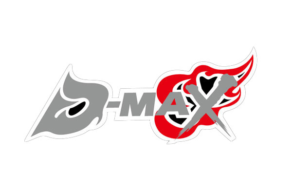 D-MAX ステッカー ホワイト×赤メッキ×シルバーメッキ 小