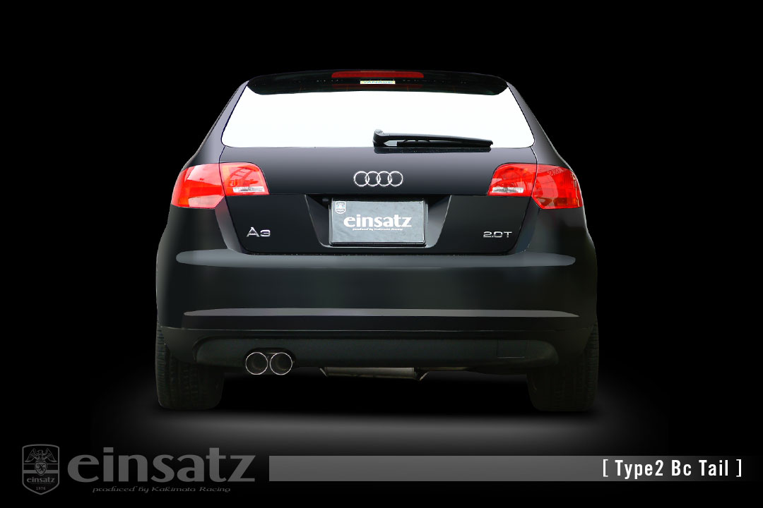 einsatz マフラー s-622 Type2 Tail ブラッククローム AUDI A3 スポーツバック GH-8PAXX 2.0_ターボ AXX FF 04/10〜06/7 6AT [2.0TFSI] 個人宅配送不可 北海道・沖縄・離島は要確認