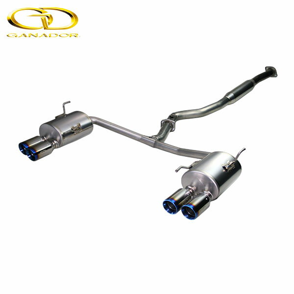 GANADOR マフラー Vertex Sports WRX S4 DBA-VAG H26/8-R2/6 FA20 [2.0GT-S / 2.0GT 標準バンパー] フルサイズ(センター付) 左右4本出し フルチタン製ブルー発色 個人宅配送不可 沖縄・離島は要確認