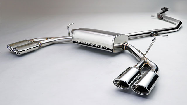 GANADOR マフラー PASION プリウス DAA-ZVW50 ZVW51 H27/12-H30/12 2ZR-FXE 2WD [モデリスタ UP-GRADE STYLE] 左右4本出し ポリッシュ 個人宅配送不可 沖縄・離島は要確認