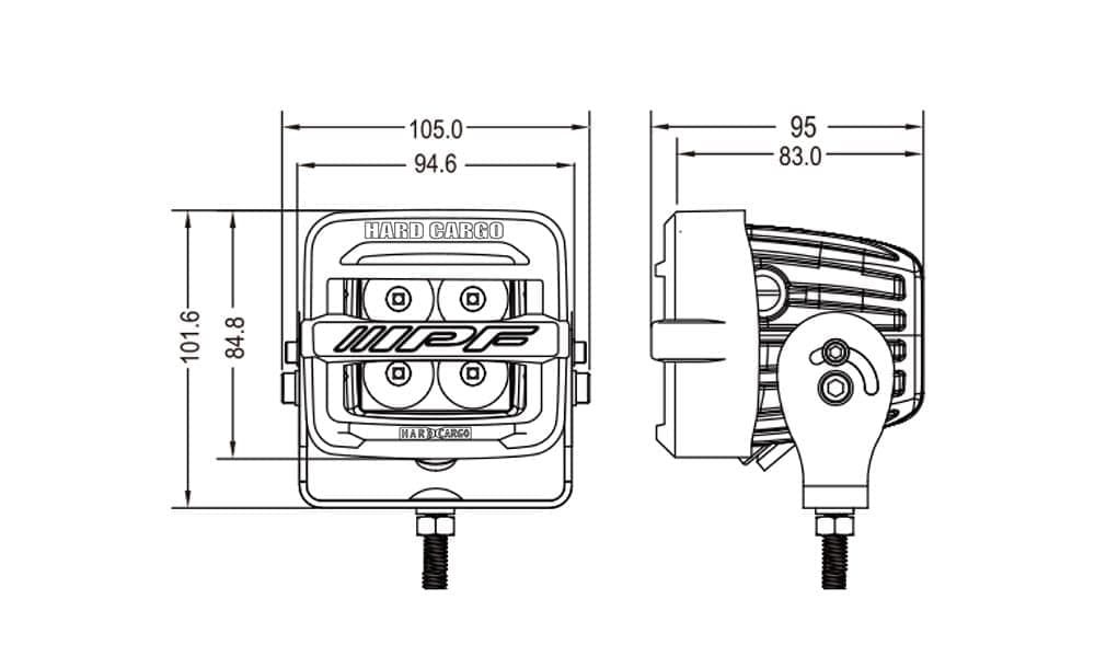 HARD CARGO ハードカーゴ ワークライト 4個セット ブラック×ホワイトプリント HARDCARGO×IPFコラボモデル 北海道・沖縄・離島は要確認