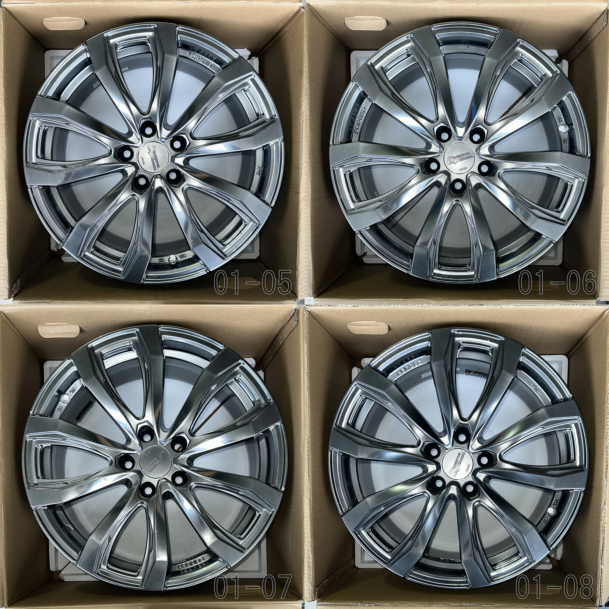 【中古】 シュティッヒ レグザス フォージド FS-01 鍛造アルミホイール4本セット 18x7.5J レクサスLBX/NX/RZ、bZ4X/クラウン(エステート スポーツ クロスオーバー)