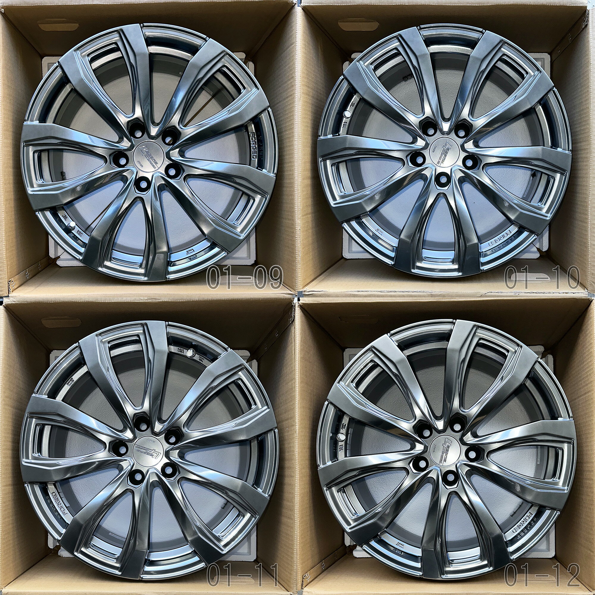 【中古】 シュティッヒ レグザス フォージド FS-01 鍛造アルミホイール4本セット 18x7.5J レクサスLBX/NX/RZ、bZ4X/クラウン(エステート スポーツ クロスオーバー)
