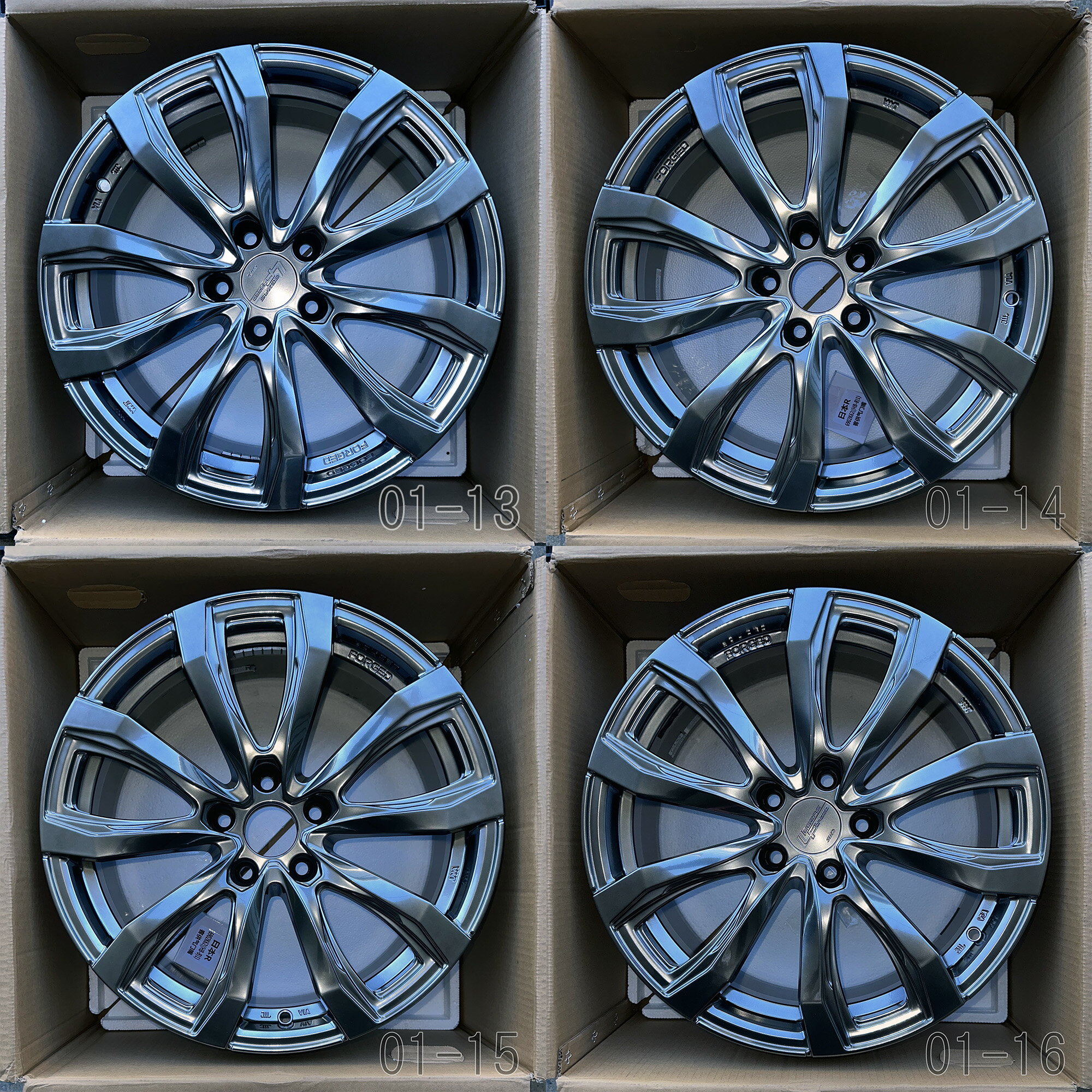 【中古】 シュティッヒ レグザス フォージド FS-01 鍛造アルミホイール4本セット 18x7.5J レクサスLBX/NX/RZ、bZ4X/クラウン(エステート スポーツ クロスオーバー)