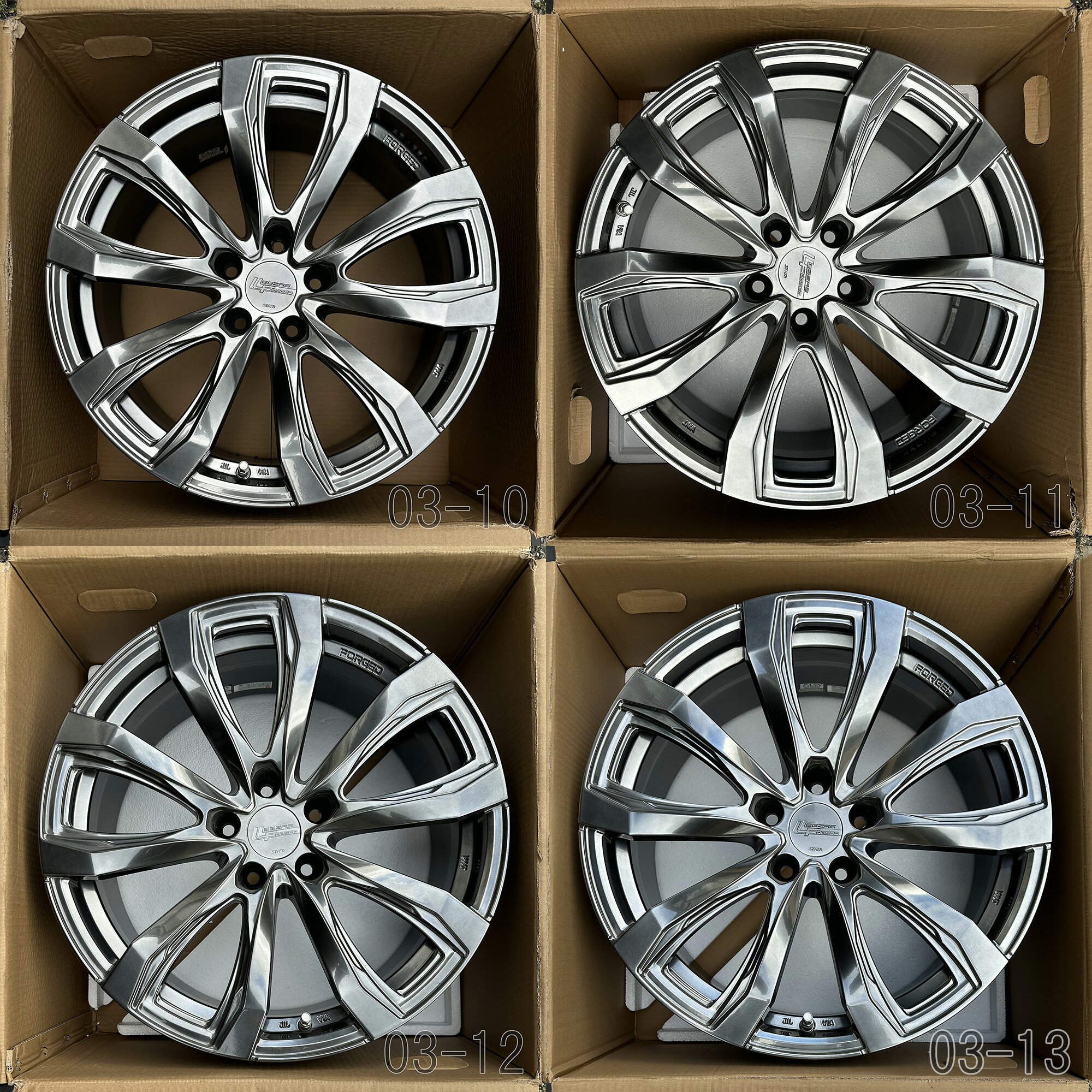 【中古】 シュティッヒ レグザス フォージド FS-01 鍛造アルミホイール4本セット 19x8.0J レクサスIS/LBX/NX/RC/RZ、クラウン(エステート スポーツ クロスオーバー)
