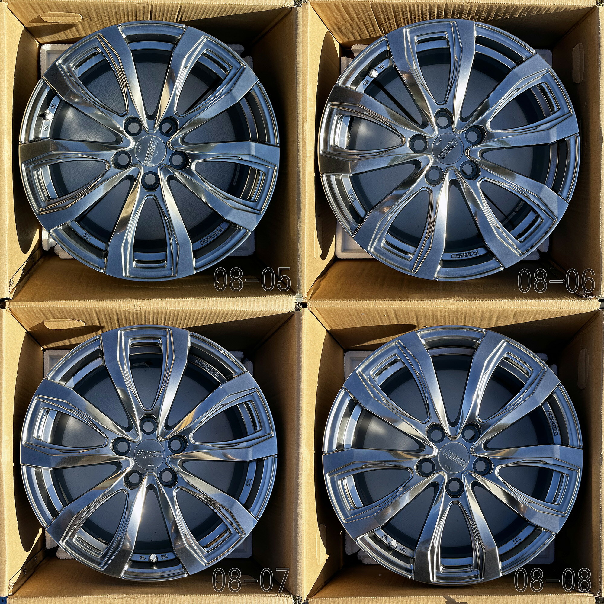 【中古】 シュティッヒ レグザス フォージド FS-01 鍛造アルミホイール4本セット 18x7.5J レクサスLS 40系、アルファード/ヴェルファイア 40系