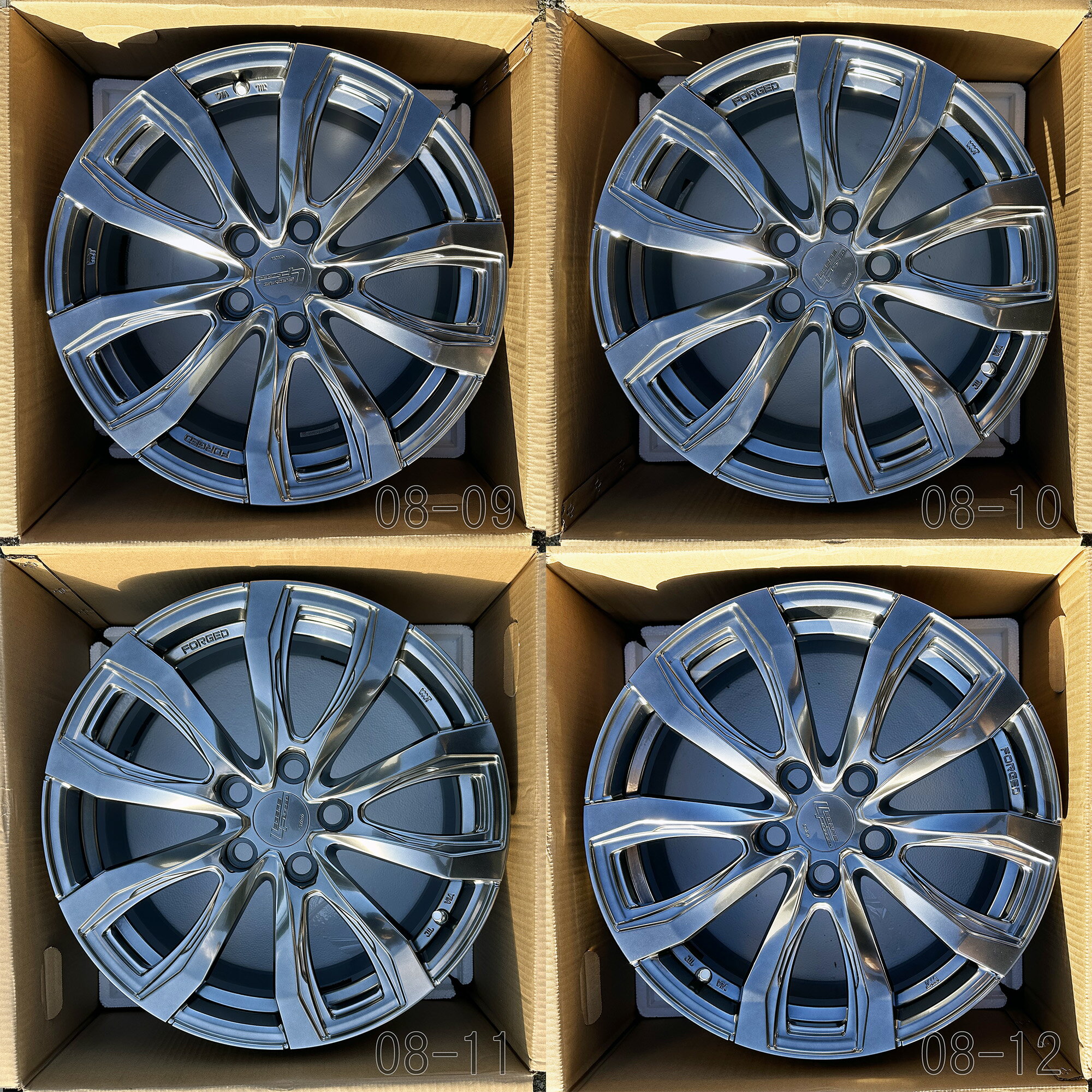 【中古】 シュティッヒ レグザス フォージド FS-01 鍛造アルミホイール4本セット 18x7.5J レクサスLS 40系、アルファード/ヴェルファイア 40系