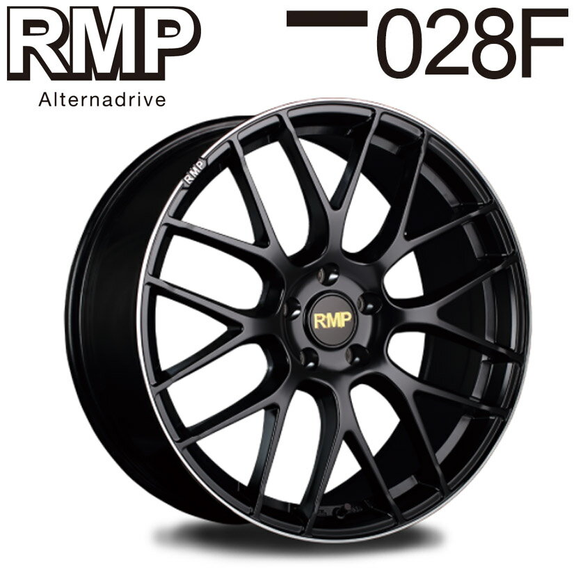 MID RMP 028F (セミグロスブラック＋リムエッジDC＋ロゴマシニング) アルミホイール 4本セット 18×8.0J 5H PCD112 45